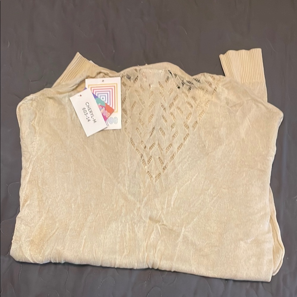 LuLaRoe Cheryl Tan/Beige Sweater Cardigan